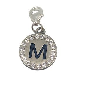 b*charmed Jeweled Round Letter “M” Charm/Pendant